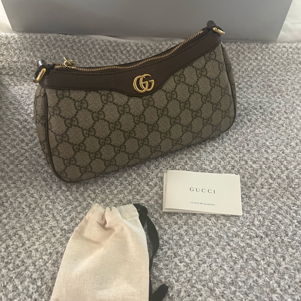 Ophidia Gucci Brown GG Supreme Shoulder Bag SMALL